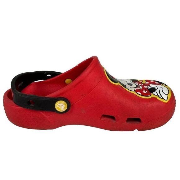 Crocs Minnie Mouse Disney girls red size 2 youth - Picture 1 of 10